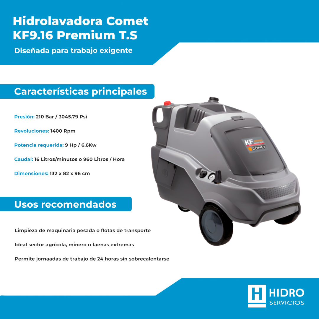 HIDROLAVADORA COMET KF9.16 PREMIUM T.S.