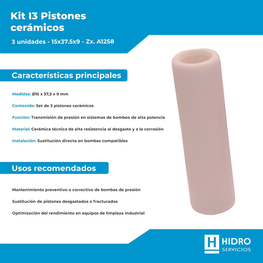 KIT I3 KIT PISTONES CERAMICO 15X37.5X9 (3 UN) ZX.A1258