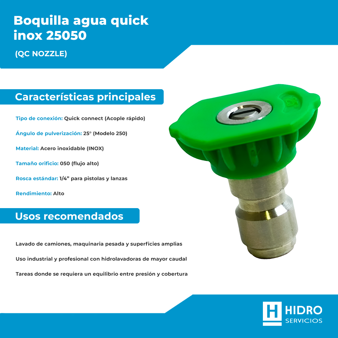 BOQUILLA AGUA QUICK INOX 25050 (QC NOZZLE)