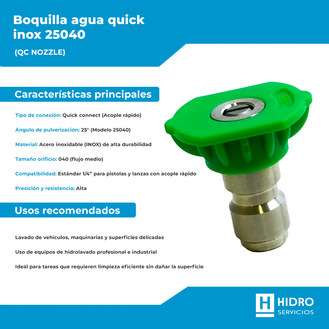 BOQUILLA AGUA QUICK INOX 25040 (QC NOZZLE)