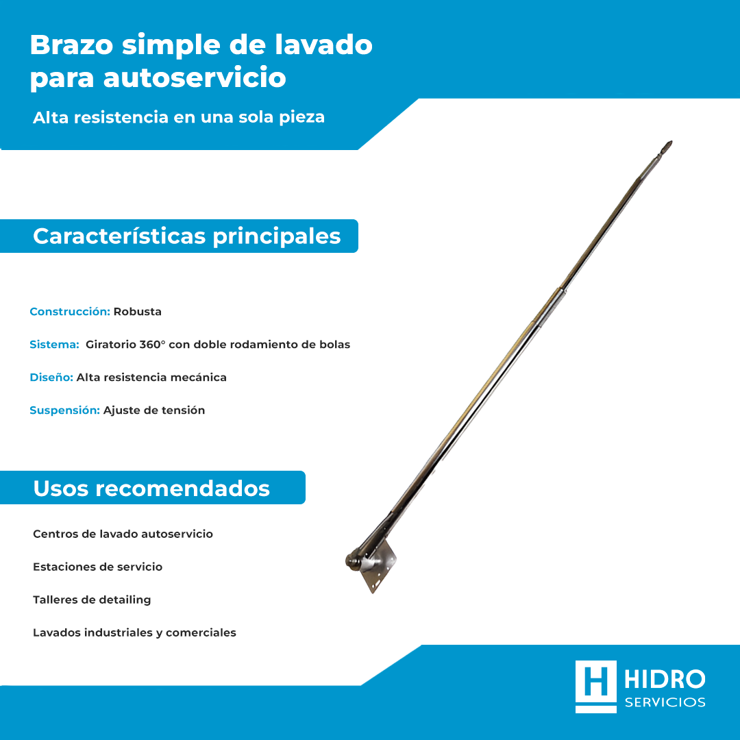 BRAZO SIMPLE LAVADO AUTO SERVICIO