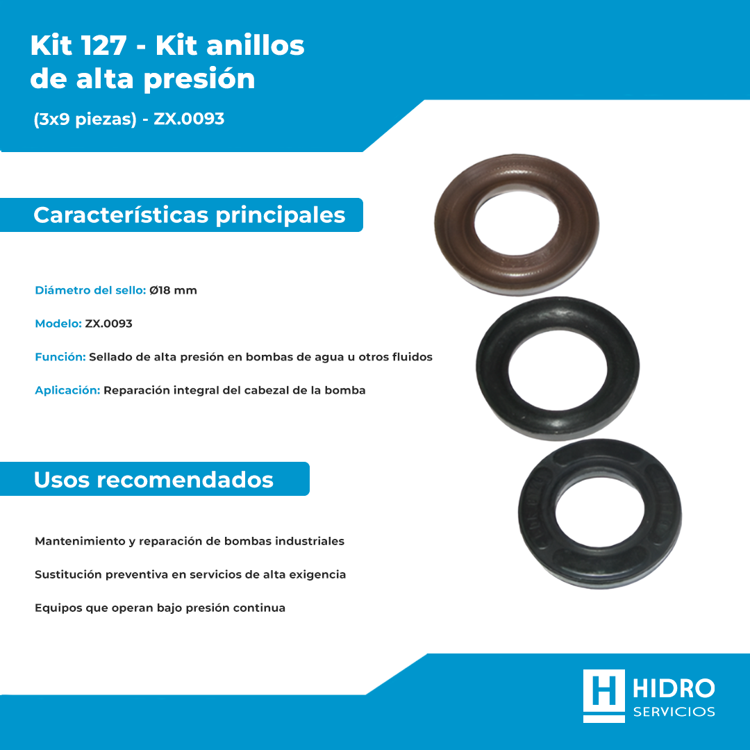 KIT 127 KIT ANILLO SELLO DIAMETRO 18MM (3X9 PIEZAS) ZX.0093
