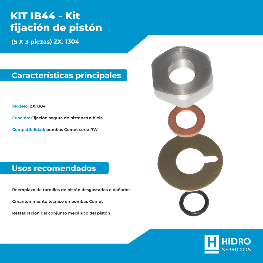 KIT IB44 KIT FIJACION PISTON (5X3 PIEZAS) ZX.1304